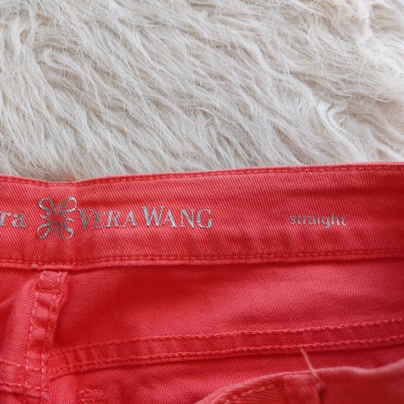 Simply Vera Vera Wang Women's Red Straight Leg Low Rise Denim Jeans Size: 2 - Picture 8 of 12
